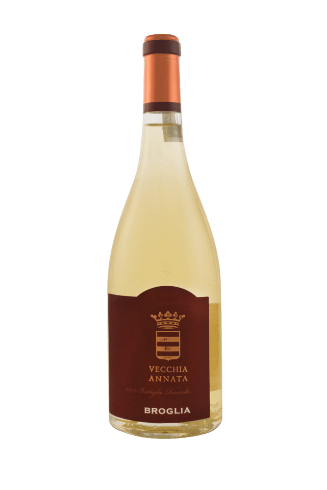 White wine bottle with red label