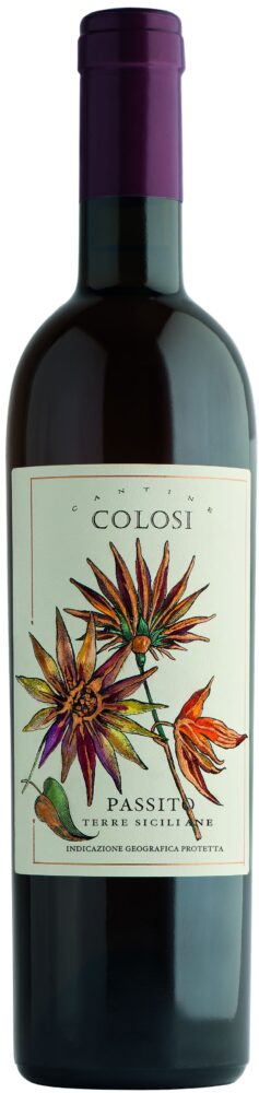 Elegant wine bottle with purple capsule