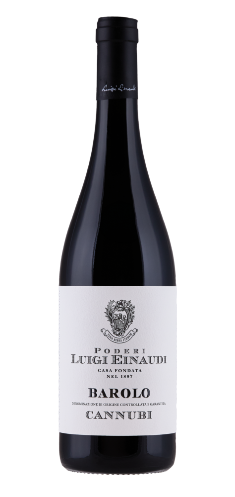 Bottle of Barolo wine with white label