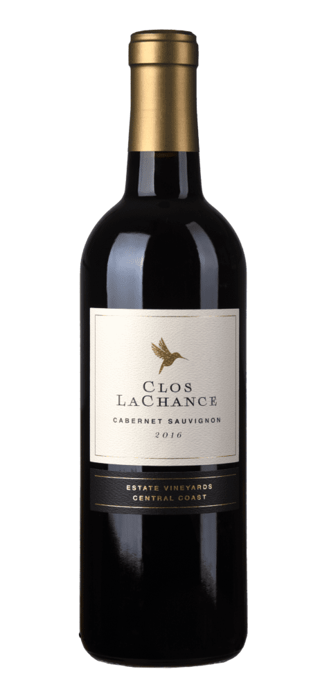 Cabernet Sauvignon wine bottle with gold cap