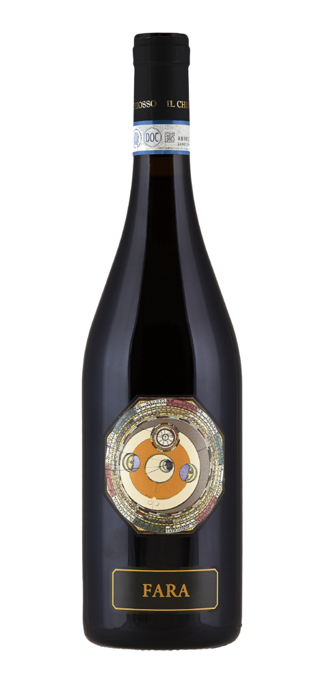 FARA wine bottle with decorative label