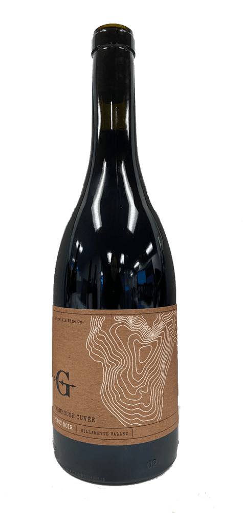 Bottle of Pinot Noir with brown label