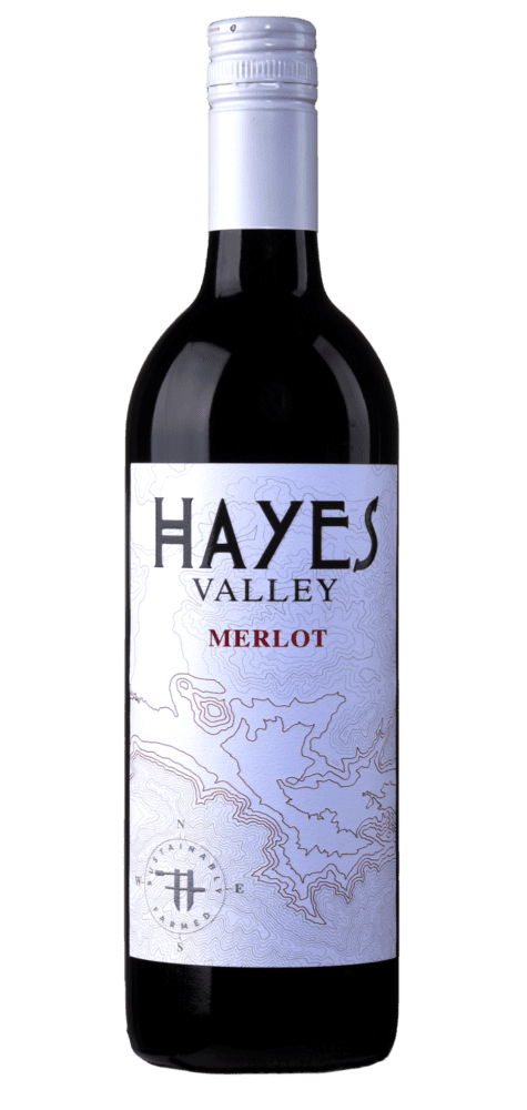 Bottle of Hayes Valley Merlot wine
