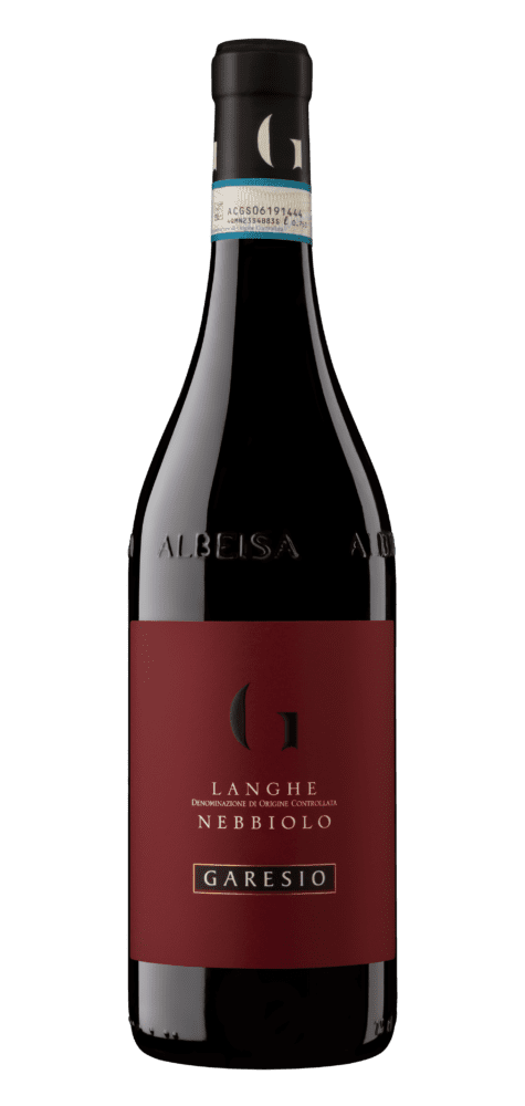 Garesio Langhe Nebbiolo red wine bottle