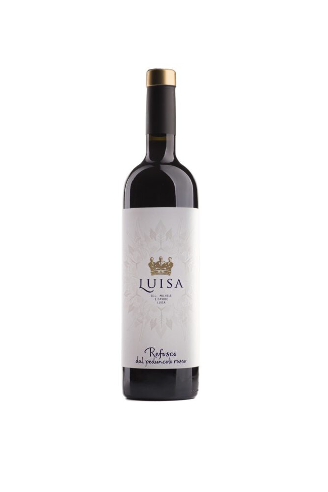 Bottle of Luisa Refosco red wine