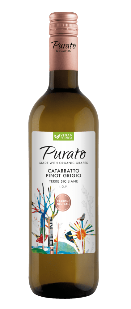 Bottle of Purato Pinot Grigio white wine