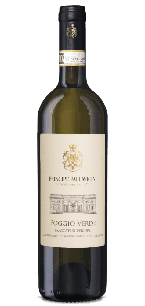Green bottle of Italian Frascati white wine