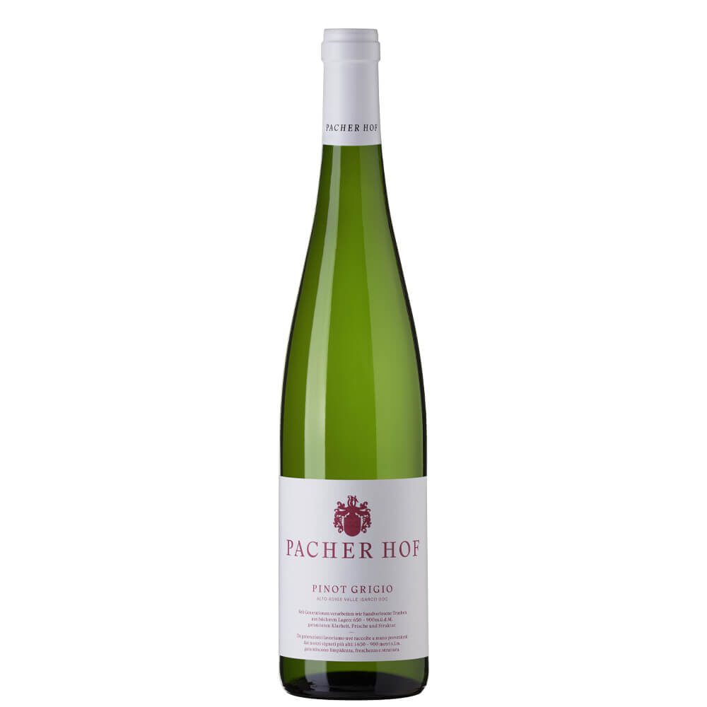 Bottle of Pacher Hof Pinot Grigio wine.