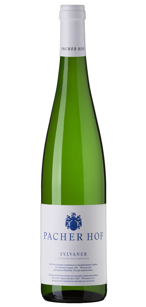 Green Sylvaner wine bottle with white label