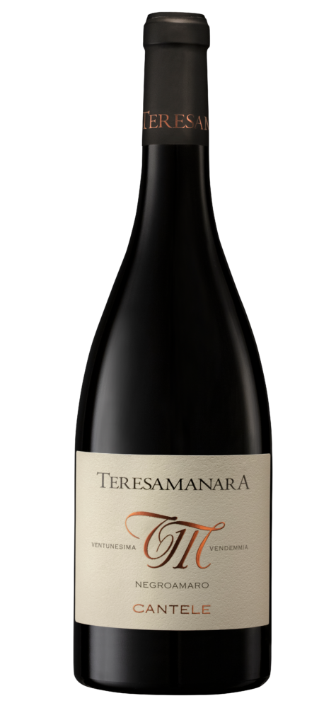 Bottle of Teresamanara Negroamaro red wine