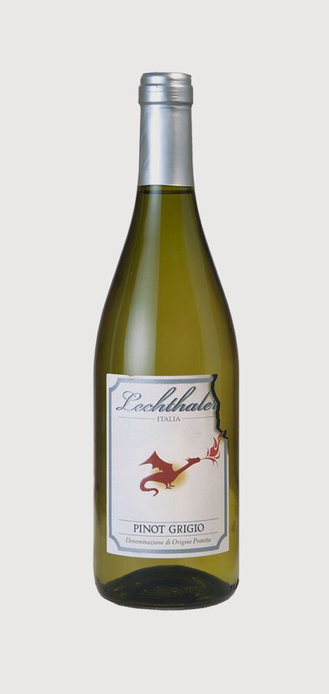 Bottle of Leekhalder Pinot Grigio wine.