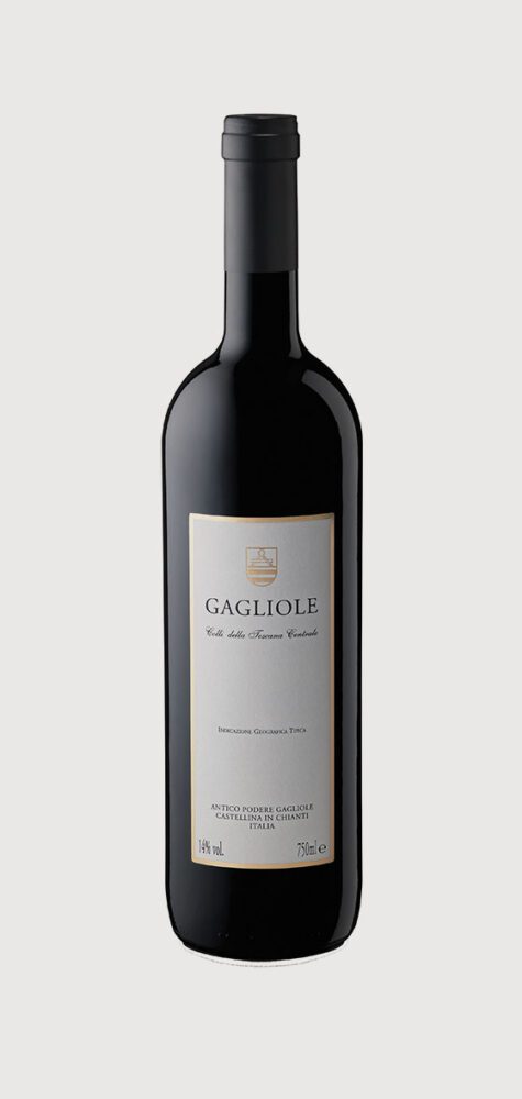 Red wine bottle with Gagliole label.