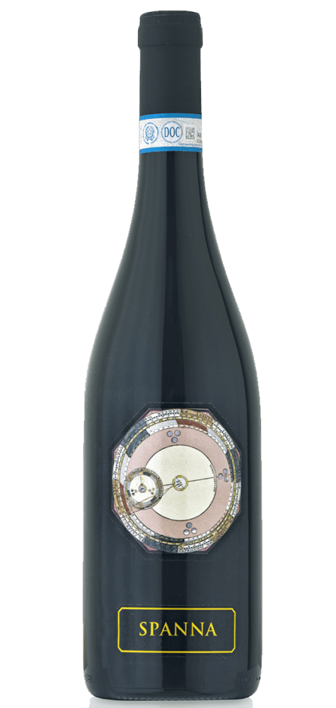 Spanna wine bottle with decorative label